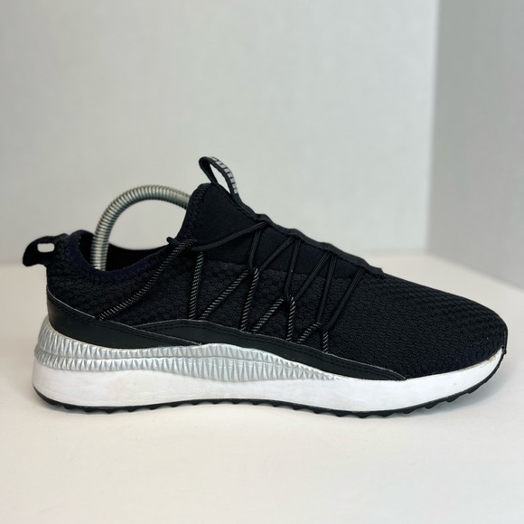 PUMA Pacer Next Cage Womens Black-White Knit Athletic Running Shoes Sz 8.5M Nice - Picture 7 of 16